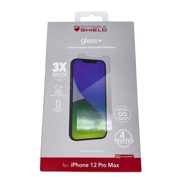 Zagg Invisible Shield glass+ for iPhone 12 Pro Max Impact Scratch Protection New - Picture 1 of 2